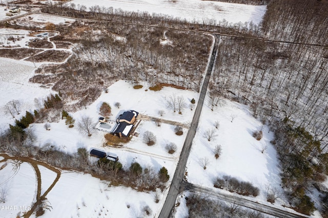 view of snowy aerial view