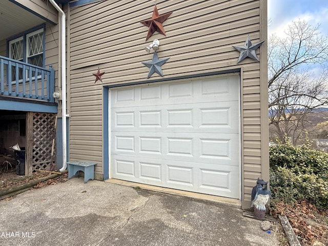 view of garage