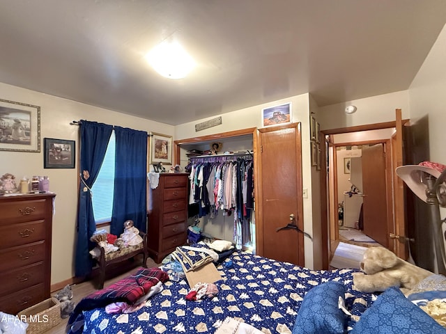 bedroom with a closet