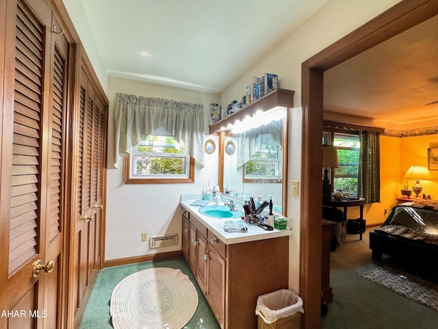 bathroom featuring vanity and a wealth of natural light