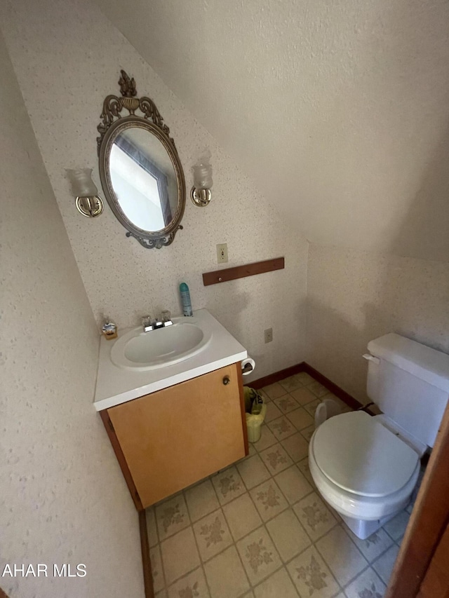 849-853 Fairview Rd, Howard, PA 16841 - half bath with toilet, vanity, and vaulted ceiling