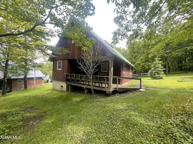 849-853 Fairview Rd, Howard, PA 16841 - rear view of house featuring a lawn and crawl space