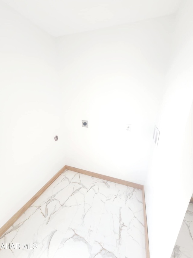 3100 Oak Ave, Altoona, PA 16601 - laundry area featuring marble finish floor, hookup for an electric dryer, and baseboards