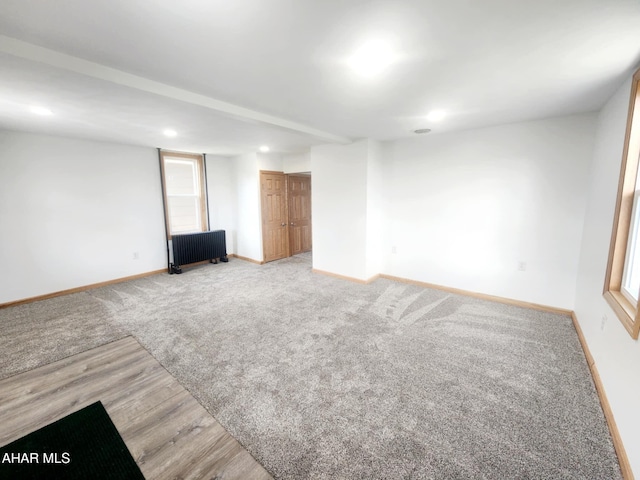 3100 Oak Ave, Altoona, PA 16601 - interior space with radiator, recessed lighting, wood finished floors, and baseboards