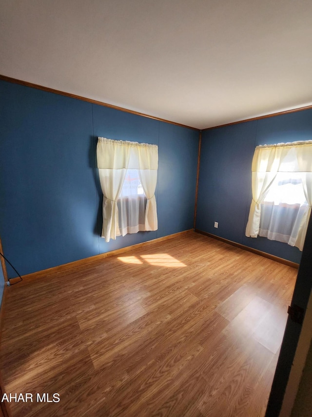 empty room with hardwood / wood-style flooring