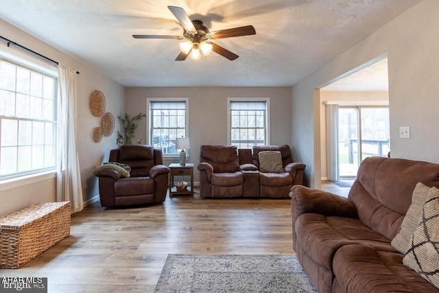 215 Oakwood Dr, Philipsburg, PA 16866 - living area featuring ceiling fan and light wood-type flooring