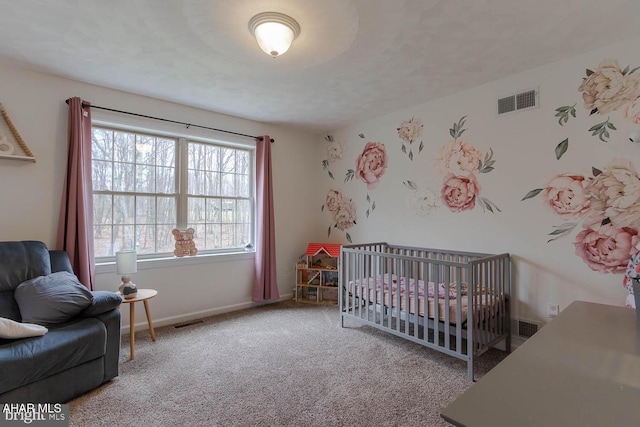 215 Oakwood Dr, Philipsburg, PA 16866 - carpeted bedroom with a nursery area, baseboards, and visible vents