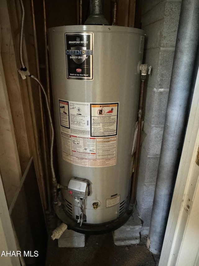 utilities featuring gas water heater