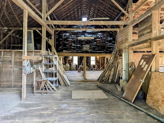 miscellaneous room with vaulted ceiling