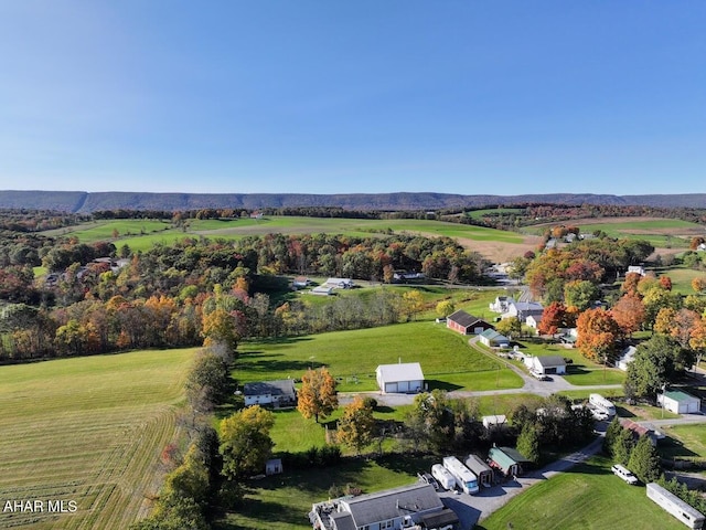 aerial view with a rural view