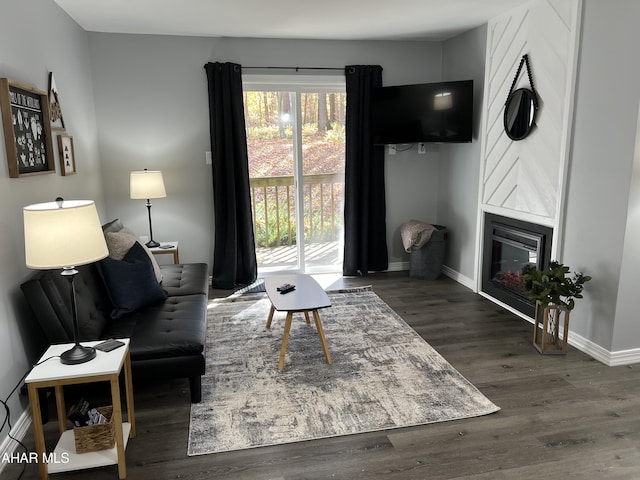 215 E Valley Point Ln, Claysburg, PA 16625 - living room with wood finished floors and a large fireplace