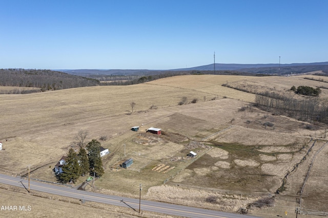 aerial view with a rural view