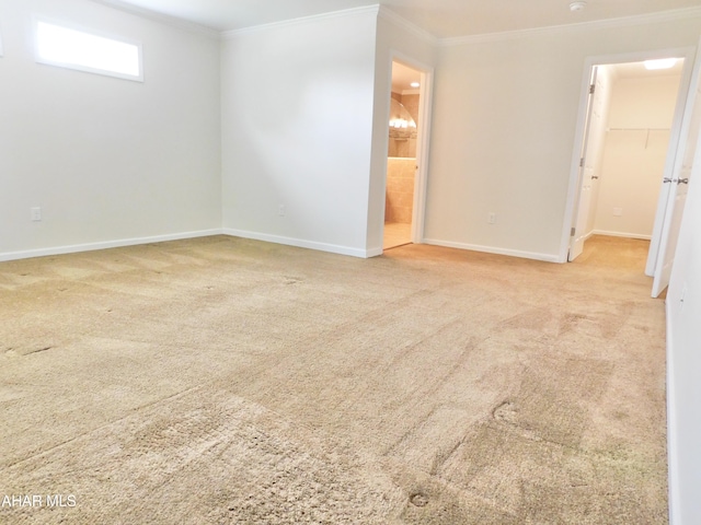 115 Spruce St, Smithmill, PA 16680 - carpeted empty room featuring crown molding, baseboards, and a smoke detector