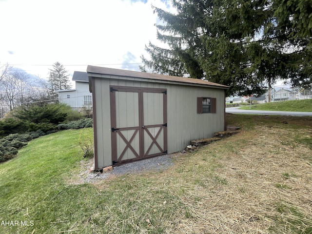view of shed