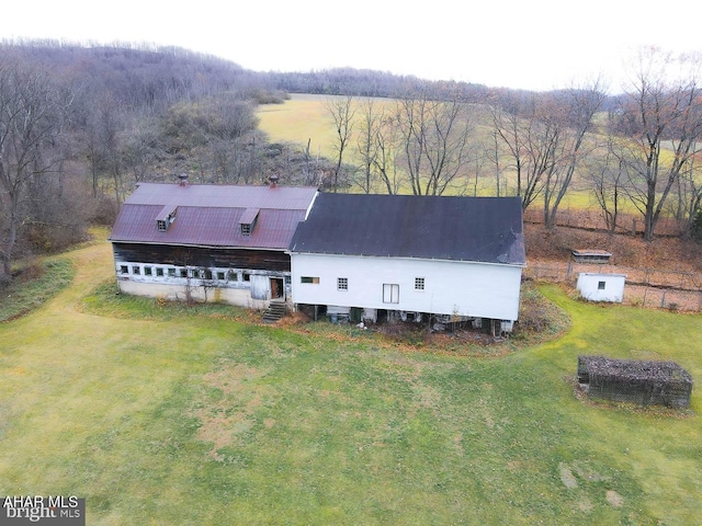 bird's eye view featuring a rural view