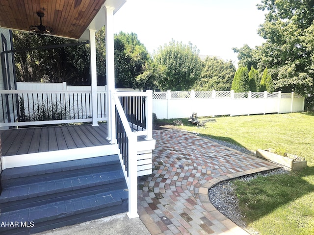 313 E John St, Bedford, PA 15522 - porch featuring a ceiling fan
