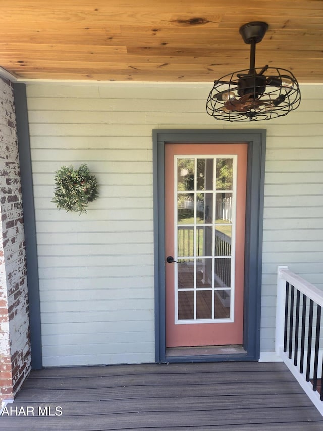 313 E John St, Bedford, PA 15522 - view of exterior entry featuring ceiling fan