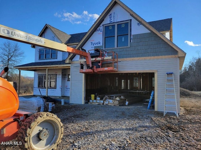 view of front of home with a garage