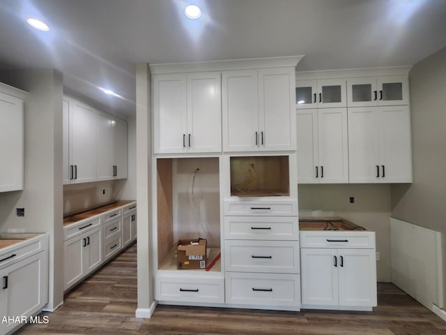 171 Deer Track Rd, Duncansville, PA 16635 - kitchen with dark wood-type flooring, recessed lighting, and white cabinets