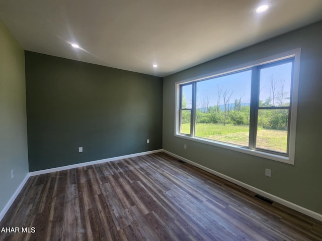 171 Deer Track Rd, Duncansville, PA 16635 - spare room featuring dark wood-style flooring and recessed lighting