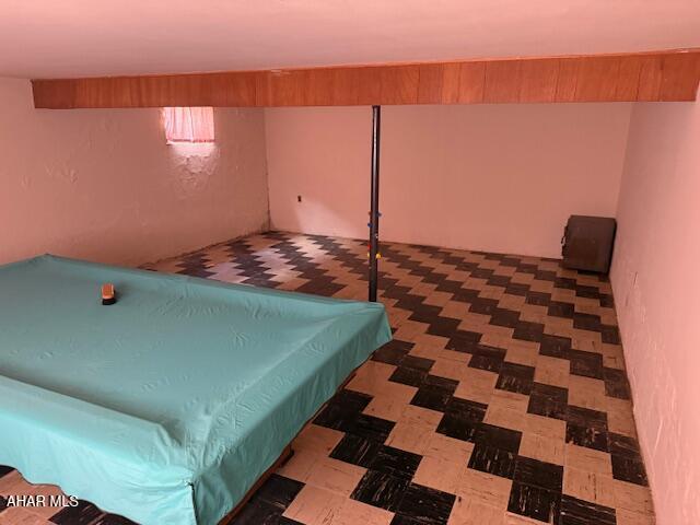 rec room featuring tile patterned floors and billiards table