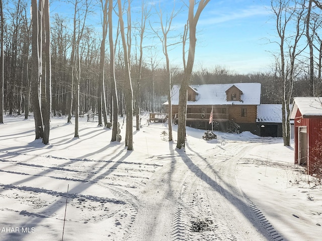 view of snowy yard