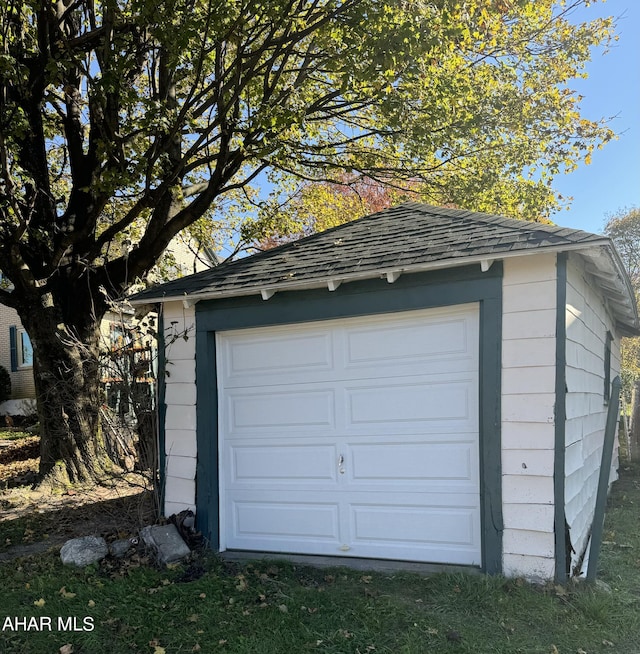 view of garage