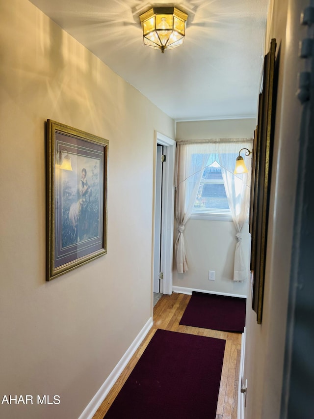 hall featuring light hardwood / wood-style flooring