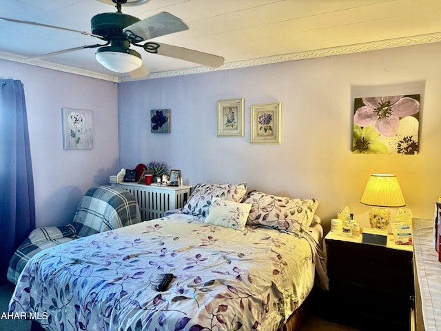 bedroom featuring ceiling fan