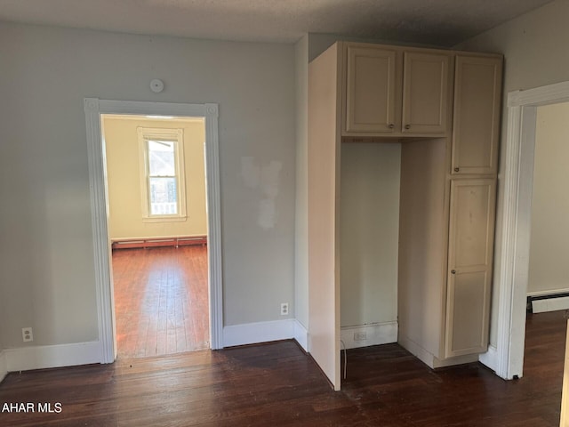 closet with baseboard heating