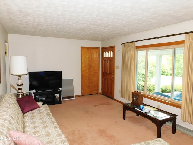 315-323 E 23rd Ave, Altoona, PA 16601 - living area featuring a textured ceiling and light colored carpet