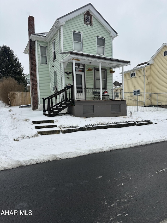 view of front of property with a porch