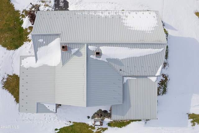 view of snowy aerial view