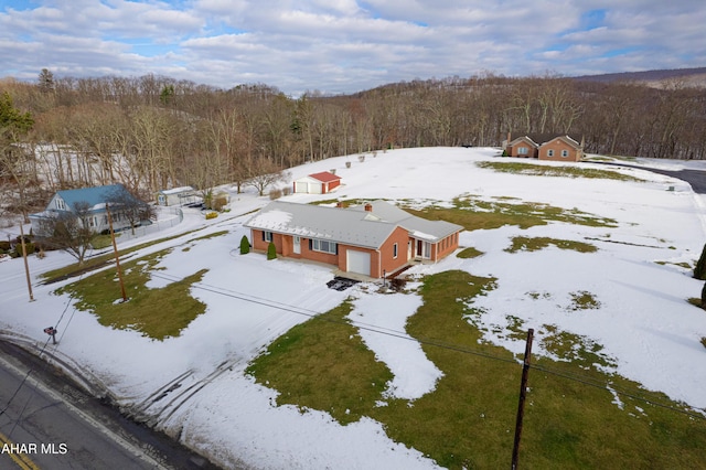 view of snowy aerial view