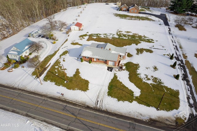 view of snowy aerial view