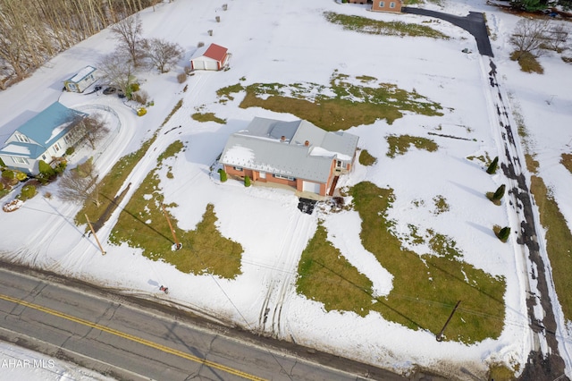 view of snowy aerial view