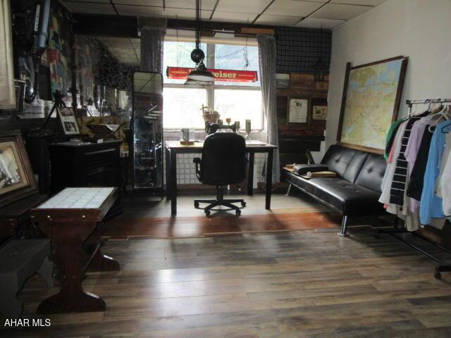 210 Hazel St, Johnstown, PA 15909 - office area featuring a drop ceiling and wood finished floors