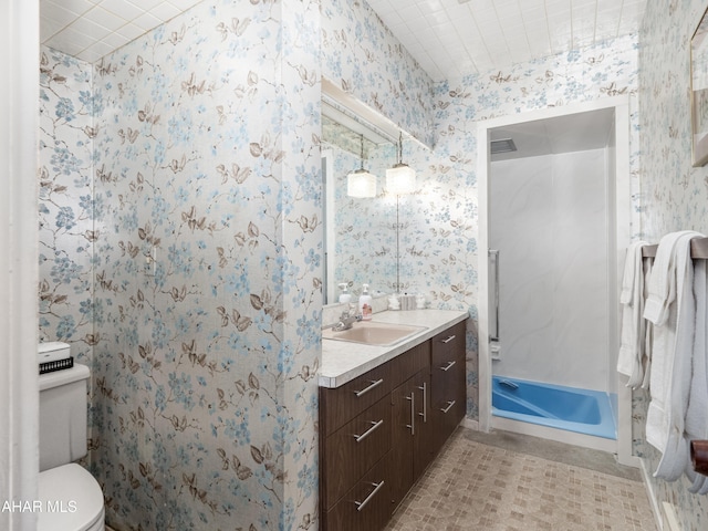 bathroom with toilet and vanity