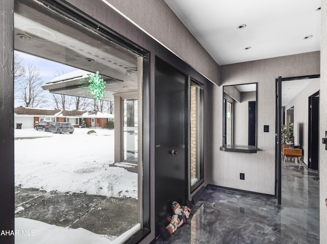 foyer with plenty of natural light