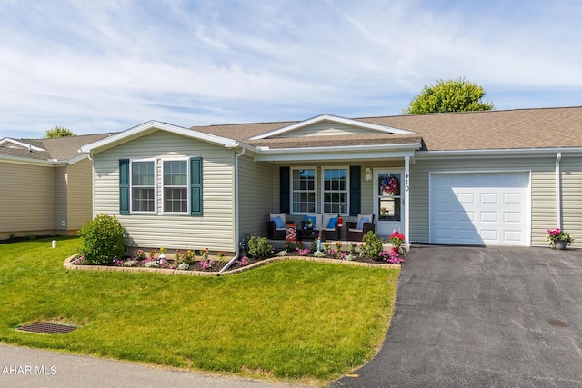 410 Lego Dr, Hollidaysburg, PA 16648 - single story home featuring covered porch, a garage, and a front yard