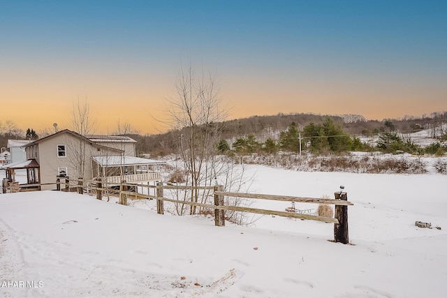 view of snowy yard