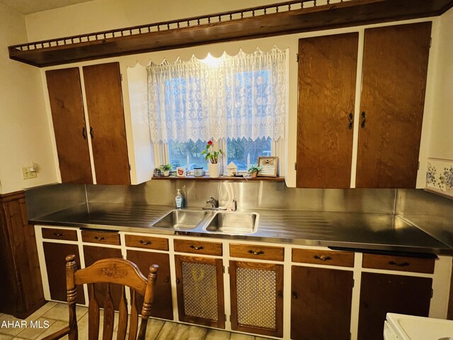 kitchen with stainless steel counters and sink