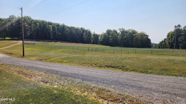 view of street featuring a rural view