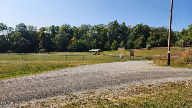 view of road featuring a rural view