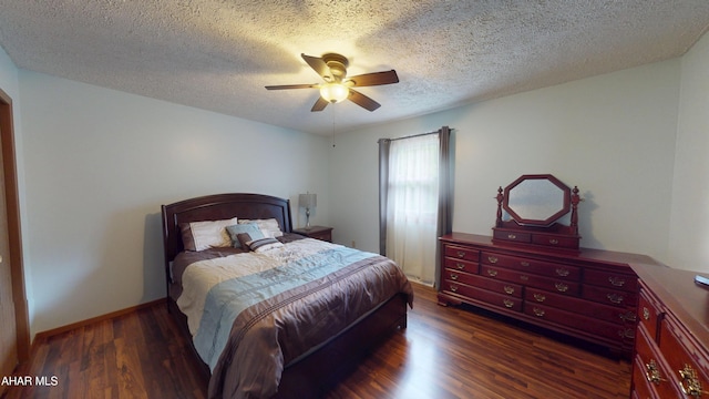 1647 Saint Francis Ln, Altoona, PA 16602 - bedroom featuring a textured ceiling, wood finished floors, and ceiling fan