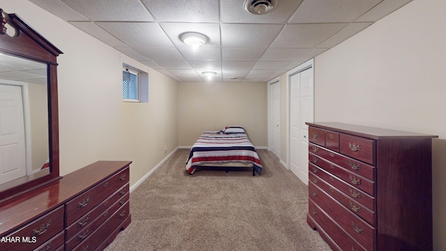 1647 Saint Francis Ln, Altoona, PA 16602 - bedroom featuring carpet flooring, a drop ceiling, and a closet