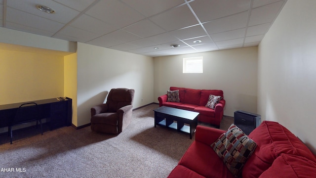 1647 Saint Francis Ln, Altoona, PA 16602 - living area featuring carpet floors and a paneled ceiling