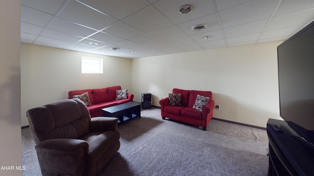 1647 Saint Francis Ln, Altoona, PA 16602 - living area with carpet and a drop ceiling