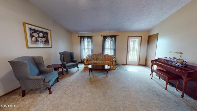 1647 Saint Francis Ln, Altoona, PA 16602 - living room featuring light carpet and a textured ceiling