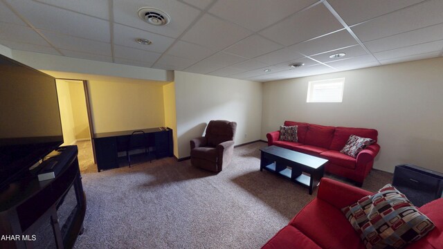 1647 Saint Francis Ln, Altoona, PA 16602 - living area with a paneled ceiling and carpet